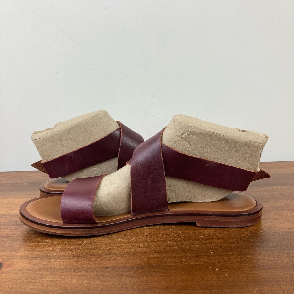 Zara Basic Collection Brown Leather Slingback San… - image 7